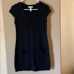 Black knit dress